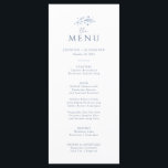 Boho Celestial Wedding Menu<br><div class="desc">Transform your dining experience with the Boho Celestial Wedding Menu Card. Against a rich backdrop of dusty blue and white,  the celestial elements and stylishly simple customizable initials bring magic to your table settings.</div>