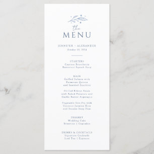 Boho Celestial Wedding Menu