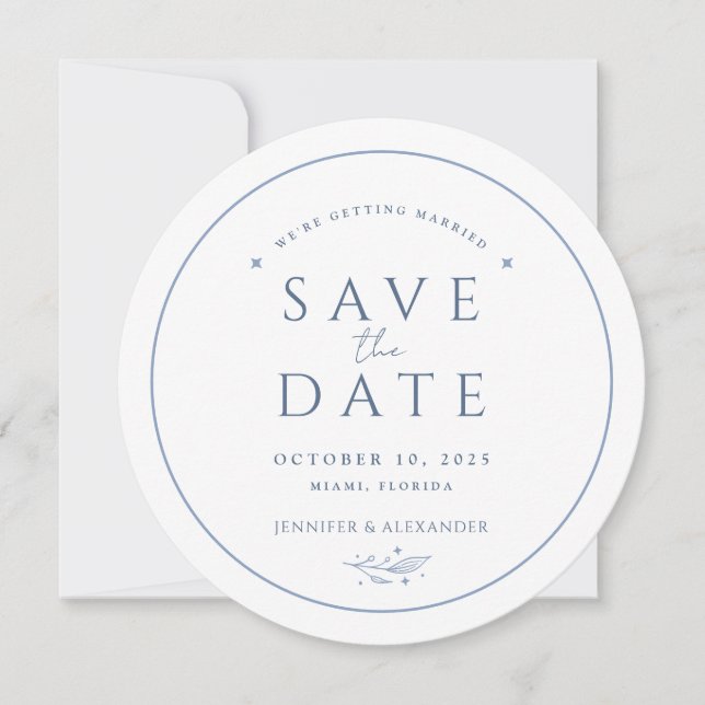 Boho Celestial Wedding Save the Date Card (Front)