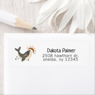 Boho Celestial Whale Return Address Label