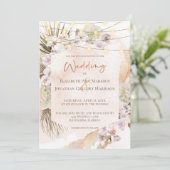 Boho Champagne Blush Terracotta Pampas Floral Invi Invitation | Zazzle