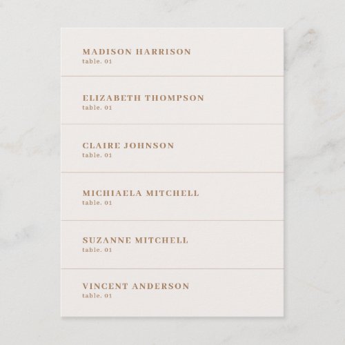 Boho Champagne Wedding Name Place Card DIY