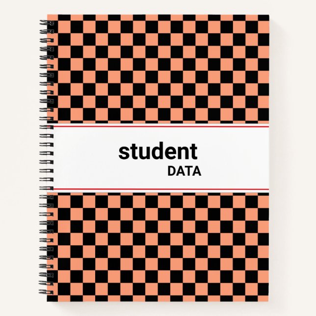 Boho Checkerboard Binder | Trendy Back to School  Notebook (Front)