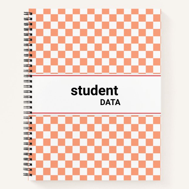 Boho Checkerboard Binder | Trendy Back to School  Notebook (Front)