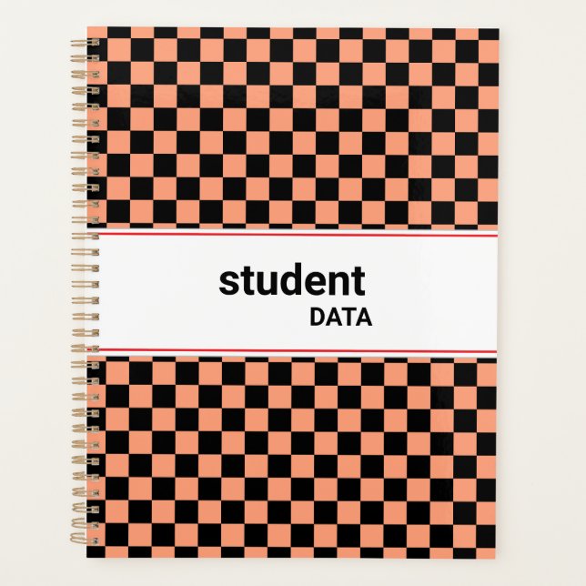 Boho Checkerboard Binder | Trendy Back to School  Planner (Front)