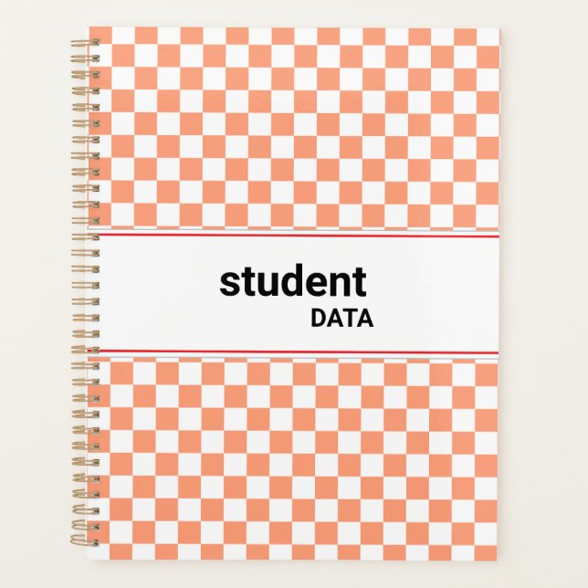 Boho Checkerboard Binder | Trendy Back to School  Planner (Front)