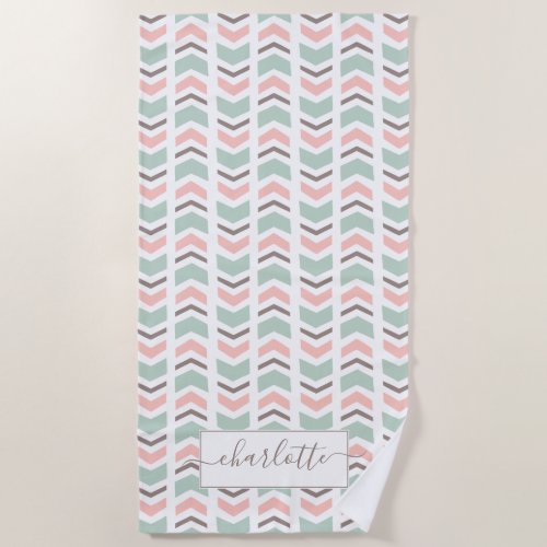 Boho chevron pattern beach towel