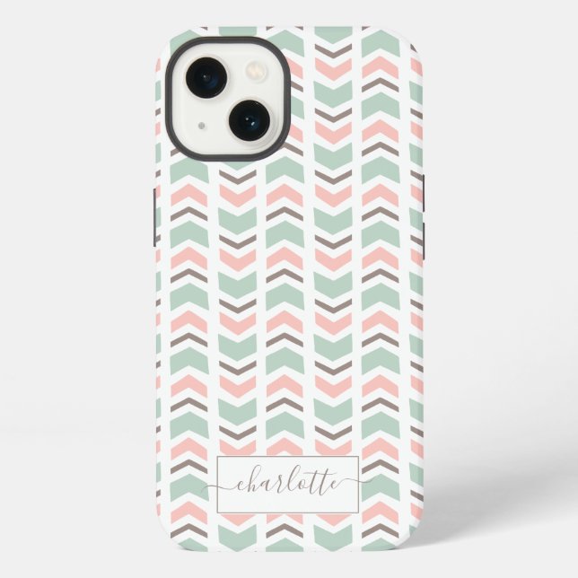 Boho chevron pattern iphone case (Back)