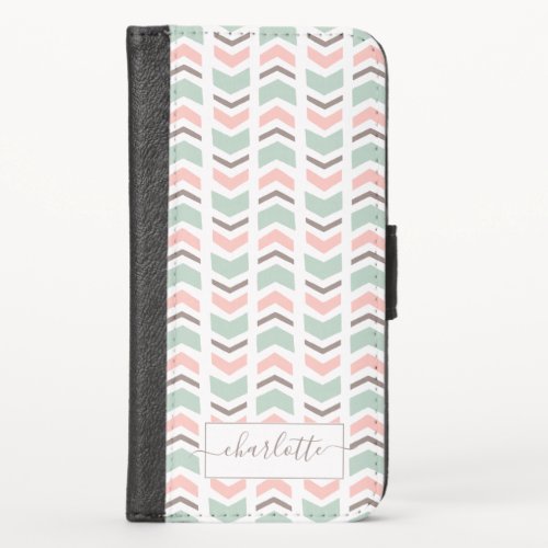 Boho chevron pattern iPhone x wallet case