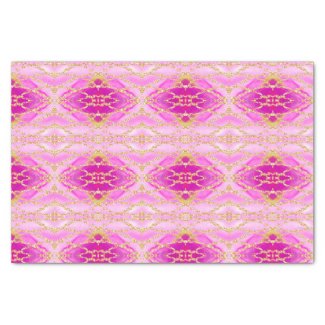 Boho Chic Abstract Pink and Gold Pattern  Tissue Paper