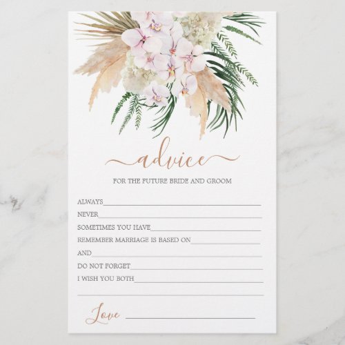 Boho Chic Advice for the Bride card