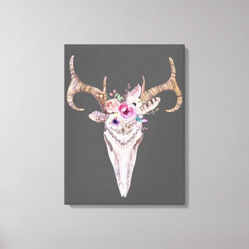 Boho Chic Art Skull Canvas