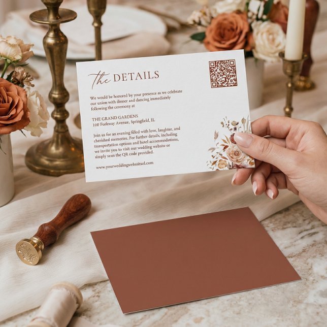 Boho Chic Autumn Wedding Details Enclosure Card (Creator Uploaded)