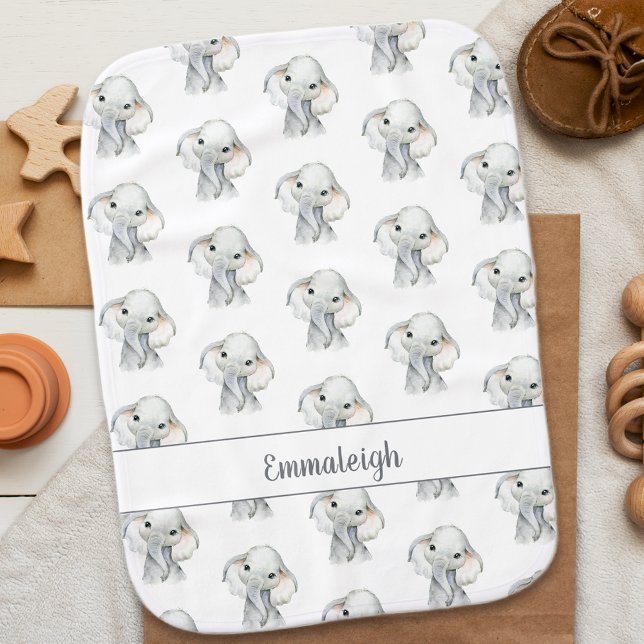 Boho Chic Baby Elephant Pattern Baby Burp Cloth (Creator Uploaded)