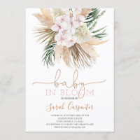 Boho Chic Baby in bloom shower girl invitation