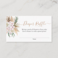 Boho Chic Baby Shower Diaper Raffle Enclosure Card