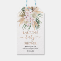 Boho chic baby shower gift tags