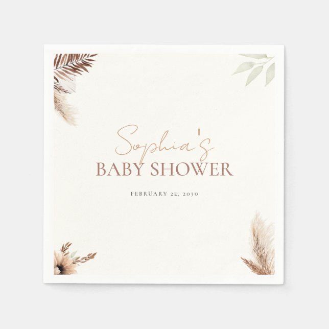 Boho Chic - Baby Shower - Paper Napkin (Front)
