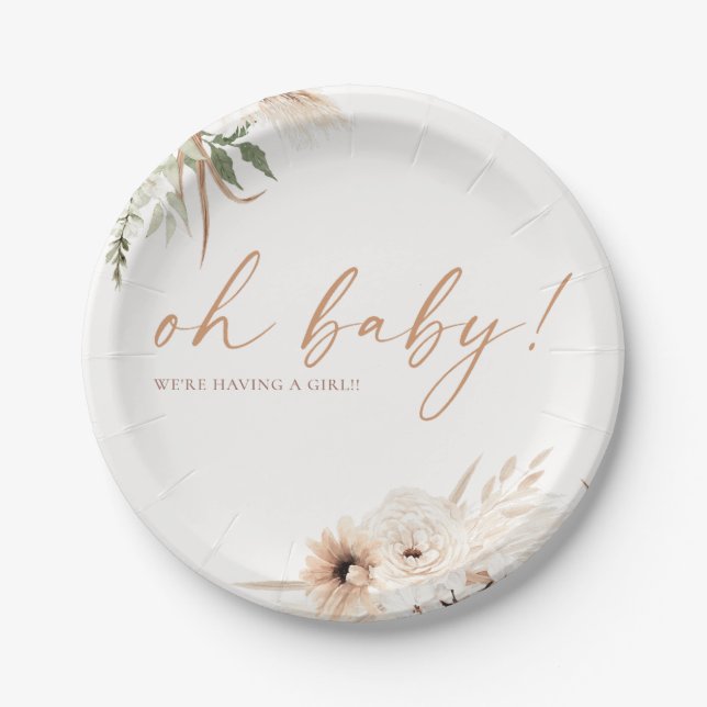 Boho Chic - Baby Shower - Paper Plates (Front)
