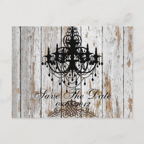 boho chic barn wood rustic country wedding announcement postcard