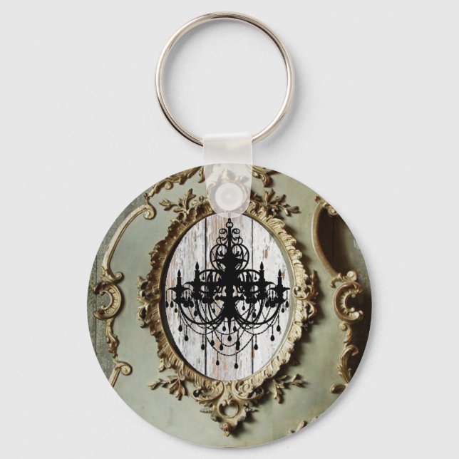 boho chic barn wood rustic country wedding keychain (Front)