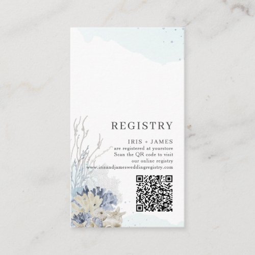 Boho Chic Beach Nautical Wedding QR Gift Registry Enclosure Card