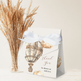 Boho Chic Bear Air Balloon Baby Shower Favor Box