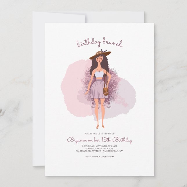 Boho Chic Birthday Brunch Invitation (Front)