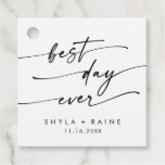 Boho Chic Black and White Best Day Ever Wedding Favor Tags