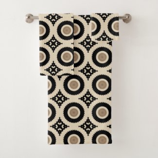 Boho Chic Black & Beige Geometric Pattern
