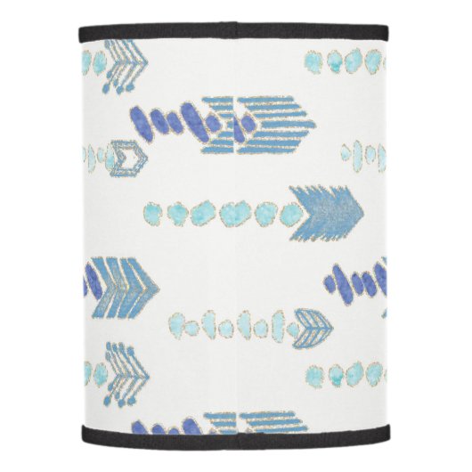 boho chic blue arrows native pattern lamp shade (Back)