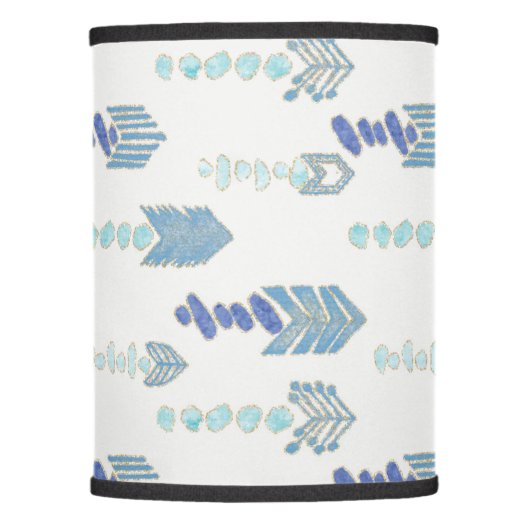 boho chic blue arrows native pattern lamp shade (Front)