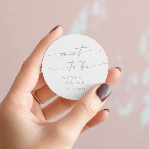 Boho Chic Blush Pink Mint To Be Favor Sticker