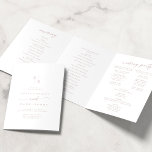 Boho Chic Blush Pink Monogram Wedding Tri-Fold Program<br><div class="desc">This boho chic blush Pink monogram wedding tri-fold program is perfect for a minimalist wedding. The dusty rose pink and white modern bohemian design features simple rustic calligraphy with a unique yet classic style. Personalize your wedding program with your initials, names, wedding date and location, your favorite quote or lyric,...</div>