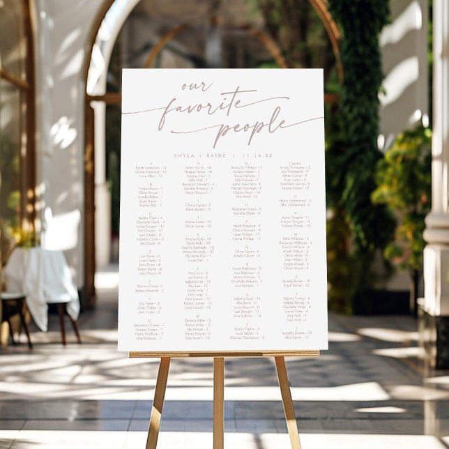 Boho Chic Blush Pink Wedding Seating Chart Foam Board (Creator Uploaded)