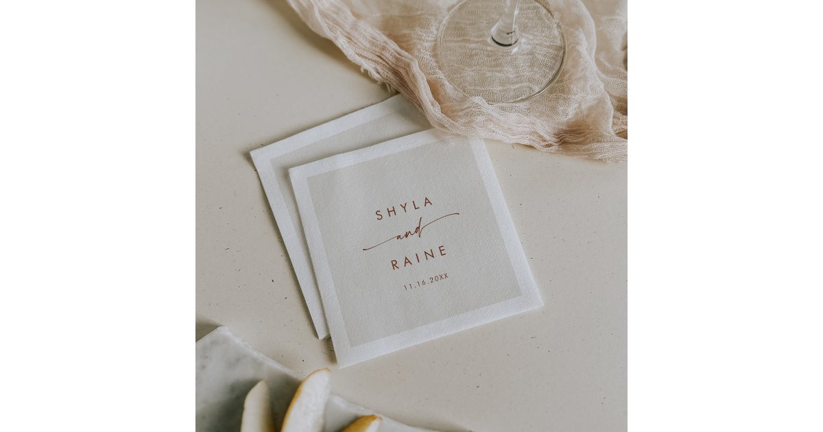 Boho Chic Bohemian Cream Monogram Wedding Napkins | Zazzle