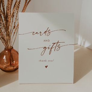 Boho Chic Bohemian Cream Wedding Cards and Gifts Pedestal Sign
