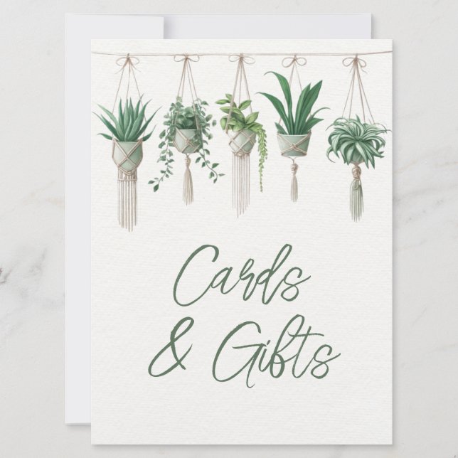 Boho Chic Botanical Greenery Cards & Gifts Sign  (Front)