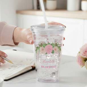 Boho Chic Bridal Party Acrylic Tumbler