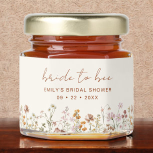 Boho Chic Bride to Bee Wildflower Bridal Shower Honey Jar Favors