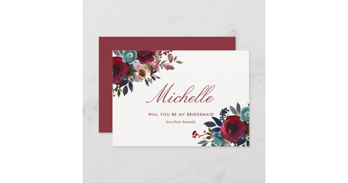 Boho Chic Burgundy And Navy Autumn Fall Wedding Invitation Zazzle Com