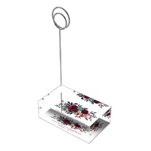 Boho Chic Burgundy and Navy Autumn Fall Wedding Place Card Holder