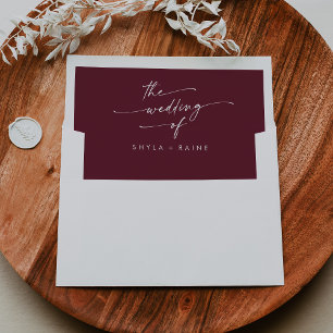 Boho Chic Burgundy Red Wedding Envelope Liner
