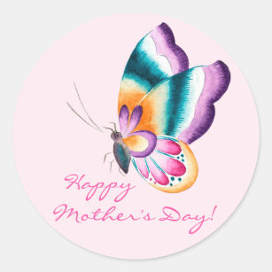 Boho chic butterfly   Happy Mother's Day Stickers