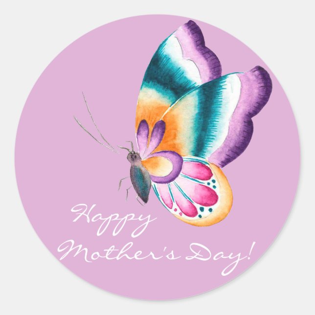 Boho chic butterfly | Happy Mother's Day Stickers (Front)