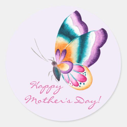 Boho Chic Butterfly  Happy Mothers Day Stickers