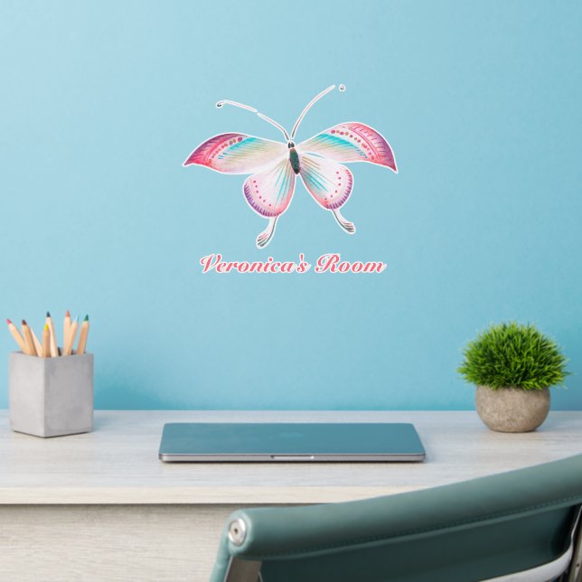 Boho chic butterfly | Nursery or Kids Bedroom Wall Decal (Home Office 2)
