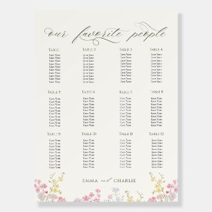 Boho Chic Calligraphy wedding seating charts Foam Board