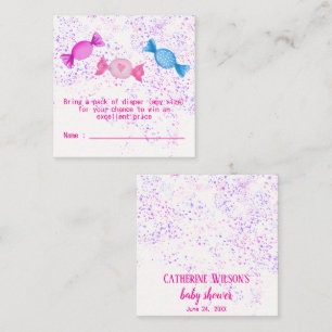 Boho Chic Candy Sweets Baby Shower Diaper Raffle Enclosure Card
