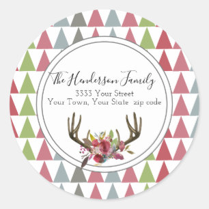 Boho Chic Christmas Return Address Label